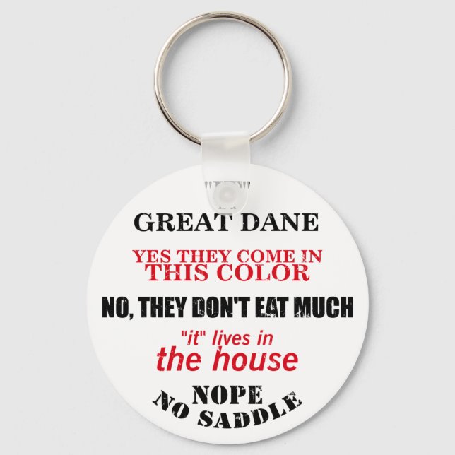 Great Dane Walking Answers Keychain (Front)