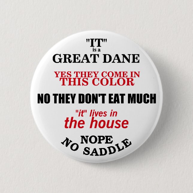 Great Dane Walking Answers Pinback Button (Front)
