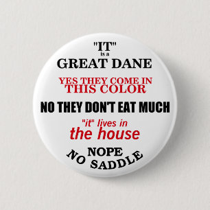 Great Dane Walking Answers Pinback Button