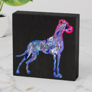 Great Dane Wallart Wooden Box Sign