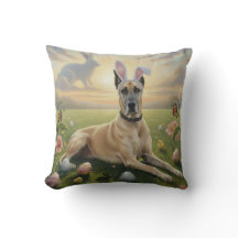 Great Dane Wearing Bunny Ears Easter Spring Meadow