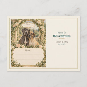 Great Dane Wedding Guest Book Wishes Postcard