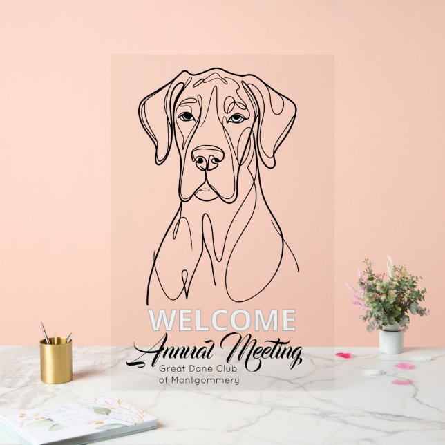 Great Dane Welcome  Acrylic Sign (Wedding)