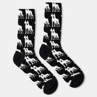 Great Dane White cropped uncropped large socks