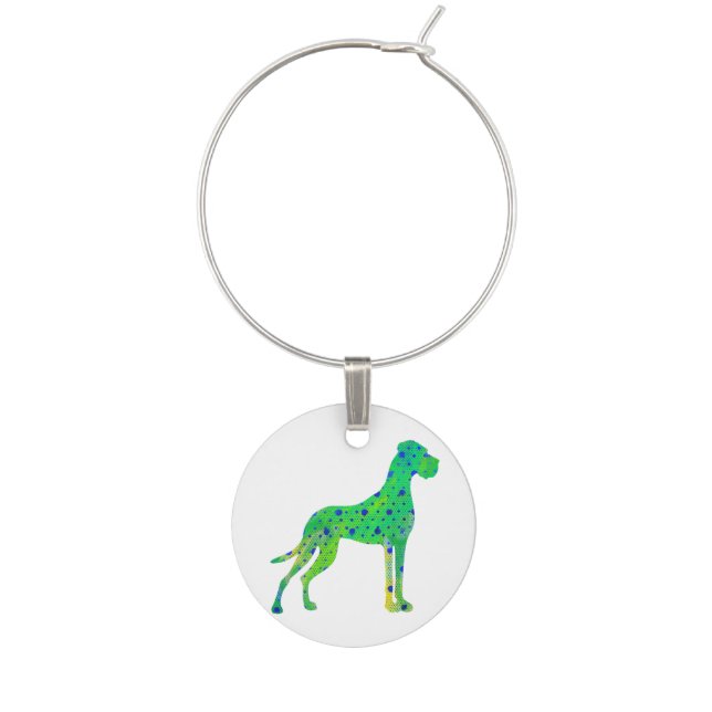 Great Dane Wine Glass Charm (Front)