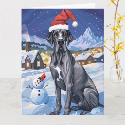 Great Dane Winter Wonderland Christmas Joy  Card