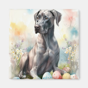 Great Dane with Easter Eggs Magnet