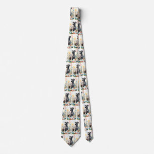 Great Dane with Easter Eggs Neck Tie