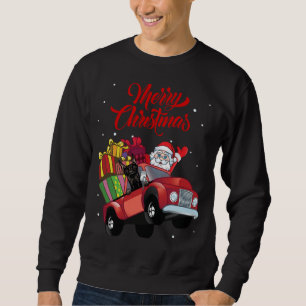 Great Dane With Santa Claus In Red Truck Dog Sweatshirt