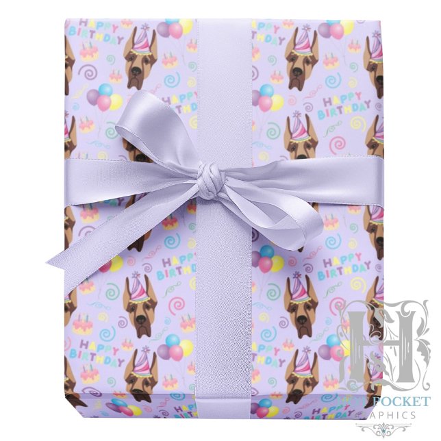 Great Dane Wrapping Paper in Purple (Creator Uploaded)