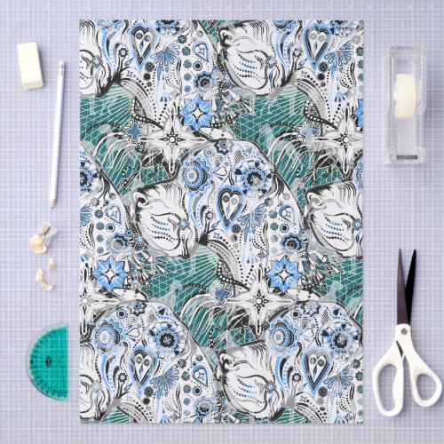Great Danes blue black modern Tissue Paper