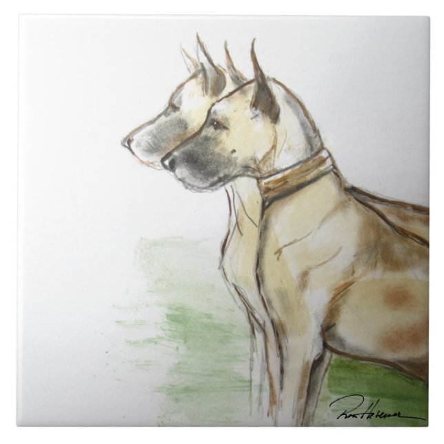 Great Danes Ceramic Tile (Front)