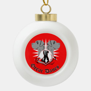 Great Danes Christmas Ceramic Ball Christmas Ornament