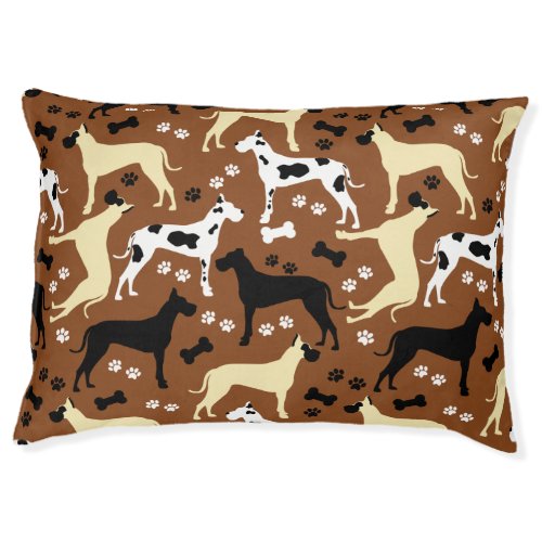 Great Danes Cute Fun Pattern Pet Bed