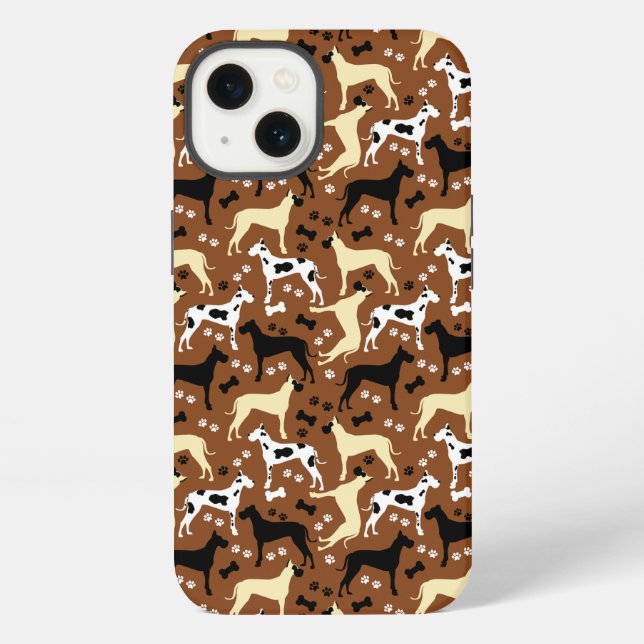 Great Danes Dog Pattern Harlequin Iphone Case (Back)