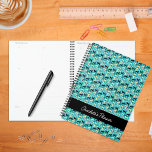 Great Danes Fawn Harlequin Dane Dog Monthly Planner<br><div class="desc">Design Features: Illustrated Great Dane dogs in a repeating pattern with white paw prints and dog bones over a teal background. Personalized product can have any name or phrase added to the design. Change the font,  font size,  and font color to your liking using the personalize tool.</div>