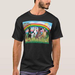 Great Danes (four) - Rainbow Bright T-Shirt