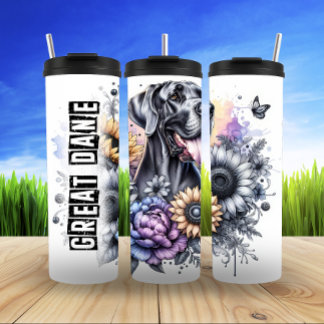 Great Dane's Gentle Floral Gaze Thermal Tumbler