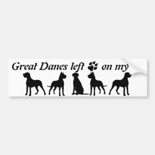 Great Danes left Paw Prints my Heart Fun Dog Quote Bumper Sticker