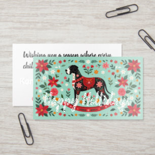 Great Danes luxury Christmas mini Raised Spot UV Business Card