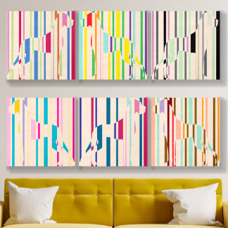Great Danes modern striped Wood Photo Tile