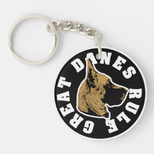 Great Danes Rule Keychain