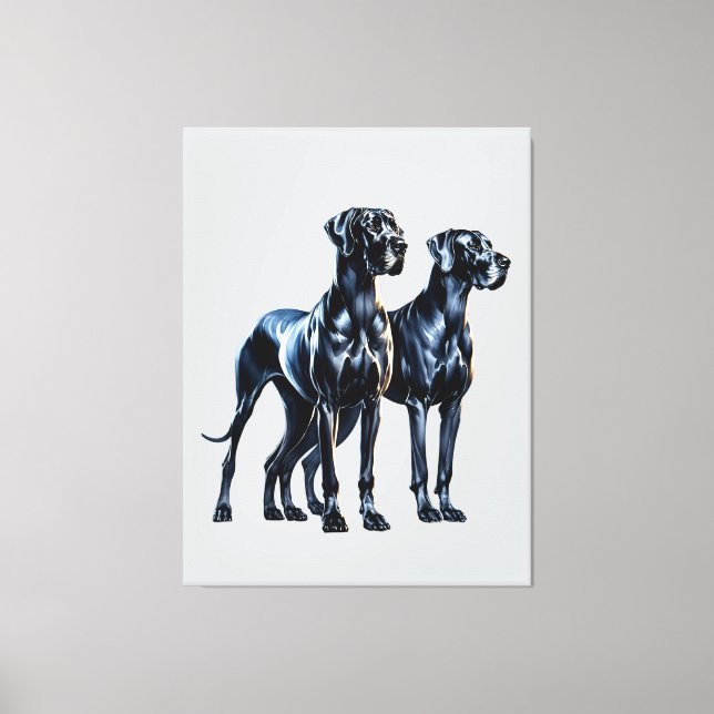 Great Danes Watercolor Canvas Print (Front)