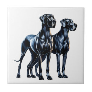 Great Danes Watercolor Ceramic Tile