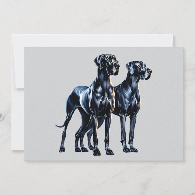 Great Danes Watercolor Invitation (Front)