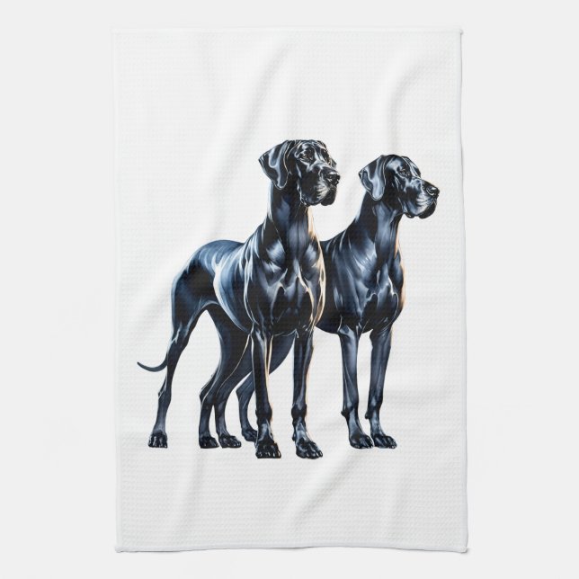 Great Danes Watercolor Kitchen Towel (Vertical)