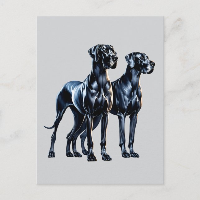 Great Danes Watercolor Postcard (Front)