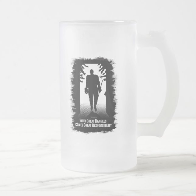 Great Dangles (Hockey) Frosted Glass Beer Mug (Right)