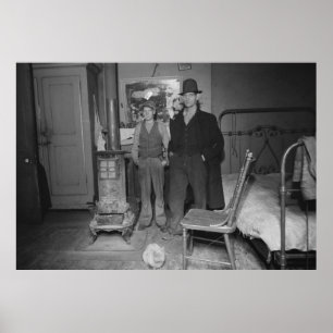 Great Depression Bedroom, 1930s Poster