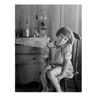 Great Depression Girl 1930s Postcard