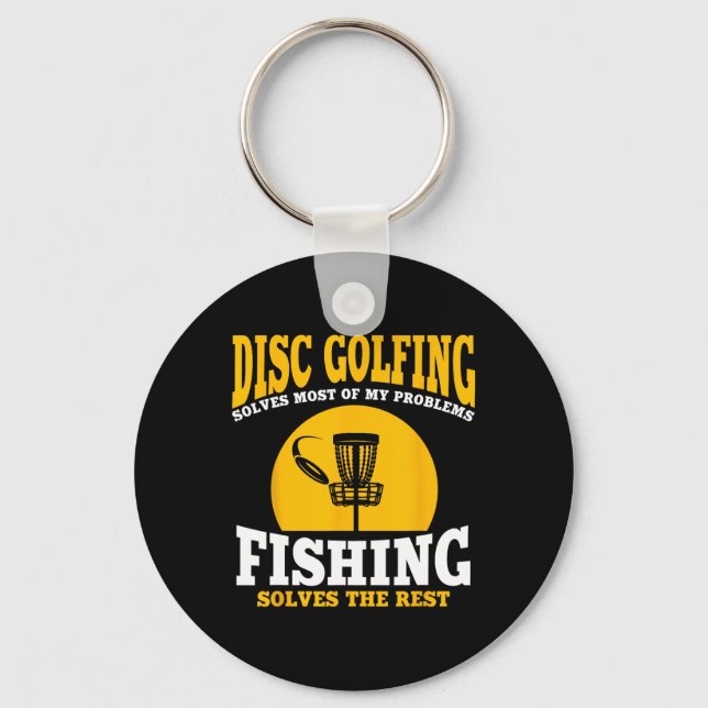 Great Disc Golf And Fishing Gift  Keychain (Front)