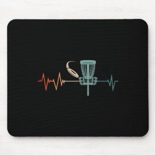 Great Disc Golf Heartbeat Gift Frisbee Mouse Pad