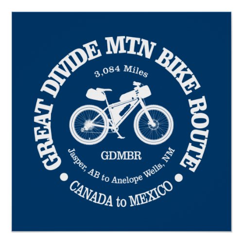 Great Divide Mountain Bike Route MTB Poster