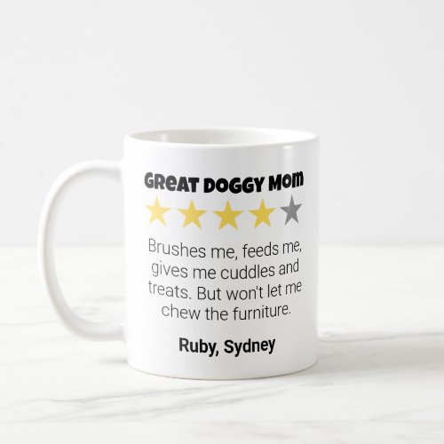 Great Dog Mom Star Review Coffee Mug