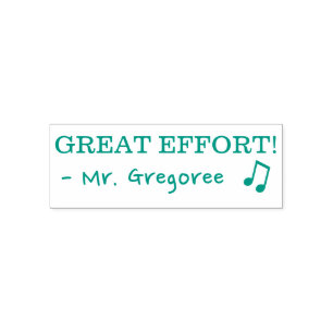 "GREAT EFFORT!" + Educator's Name Rubber Stamp