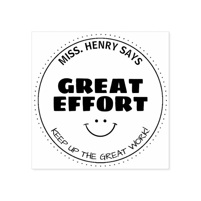 Great Effort | Personalized Teachers Rubber Stamp (Imprint)