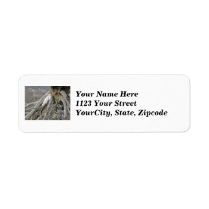 Great Egret (Ardea alba) OBX Outer Banks Greetings Label