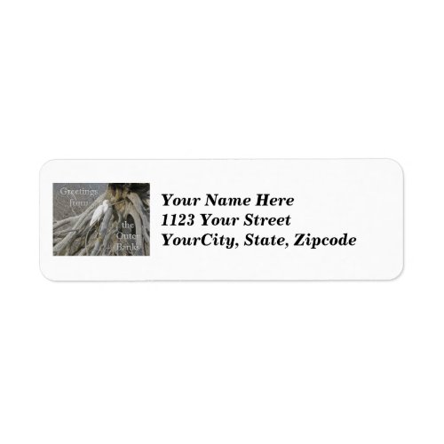 Great Egret Ardea alba OBX Outer Banks Greetings Label