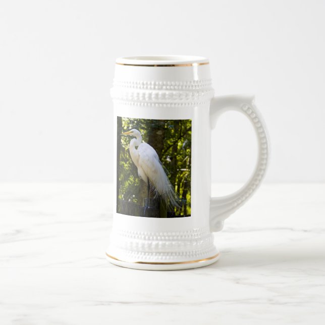Great Egret Beer Stein (Right)