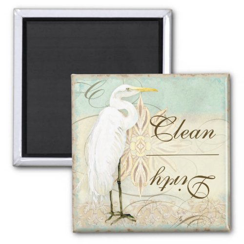 Great Egret Coastal Beach _ Dishwasher Magnet