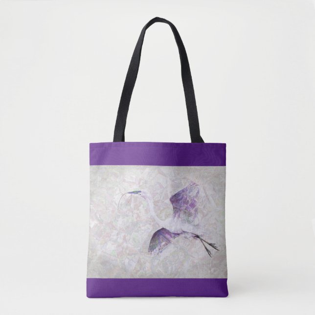 Great Egret Digital Art Tote Bag (Front)