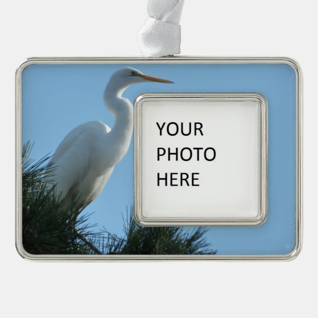 Great Egret in Sunny Florida Christmas Ornament (Front)