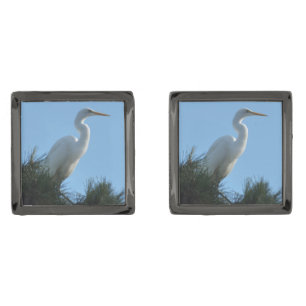 Great Egret in Sunny Florida Cufflinks