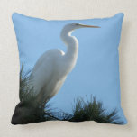 Great Egret in Sunny Florida Throw Pillow