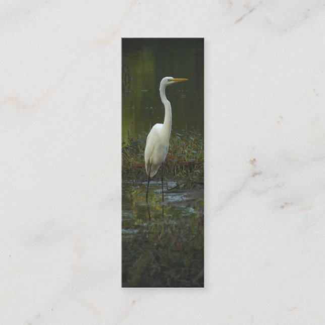 Great Egret Photo Bookmark Profile Card (Front)