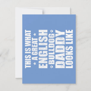 Great English Bulldog Daddy Dog Owner Invitation